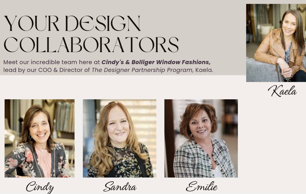 The Cindy’s and Bolliger Window Fashions Design Partnership Program at Cindy's Window Fashions, LLC near Gresham and Portland, Oregon (OR)